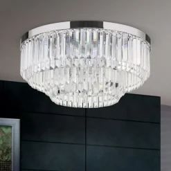 LED plafondlamp Prism, chroom, Ø 55 cm