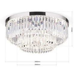 LED plafondlamp Prism, chroom, Ø 55 cm