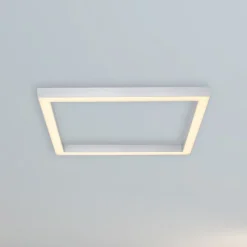 LED plafondlamp PURE Lines, 55 x 55 cm, zilver, CCT, afstandsbediening