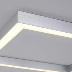 LED plafondlamp PURE Lines, 55 x 55 cm, zilver, CCT, afstandsbediening