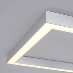 LED plafondlamp PURE Lines, 55 x 55 cm, zilver, CCT, afstandsbediening