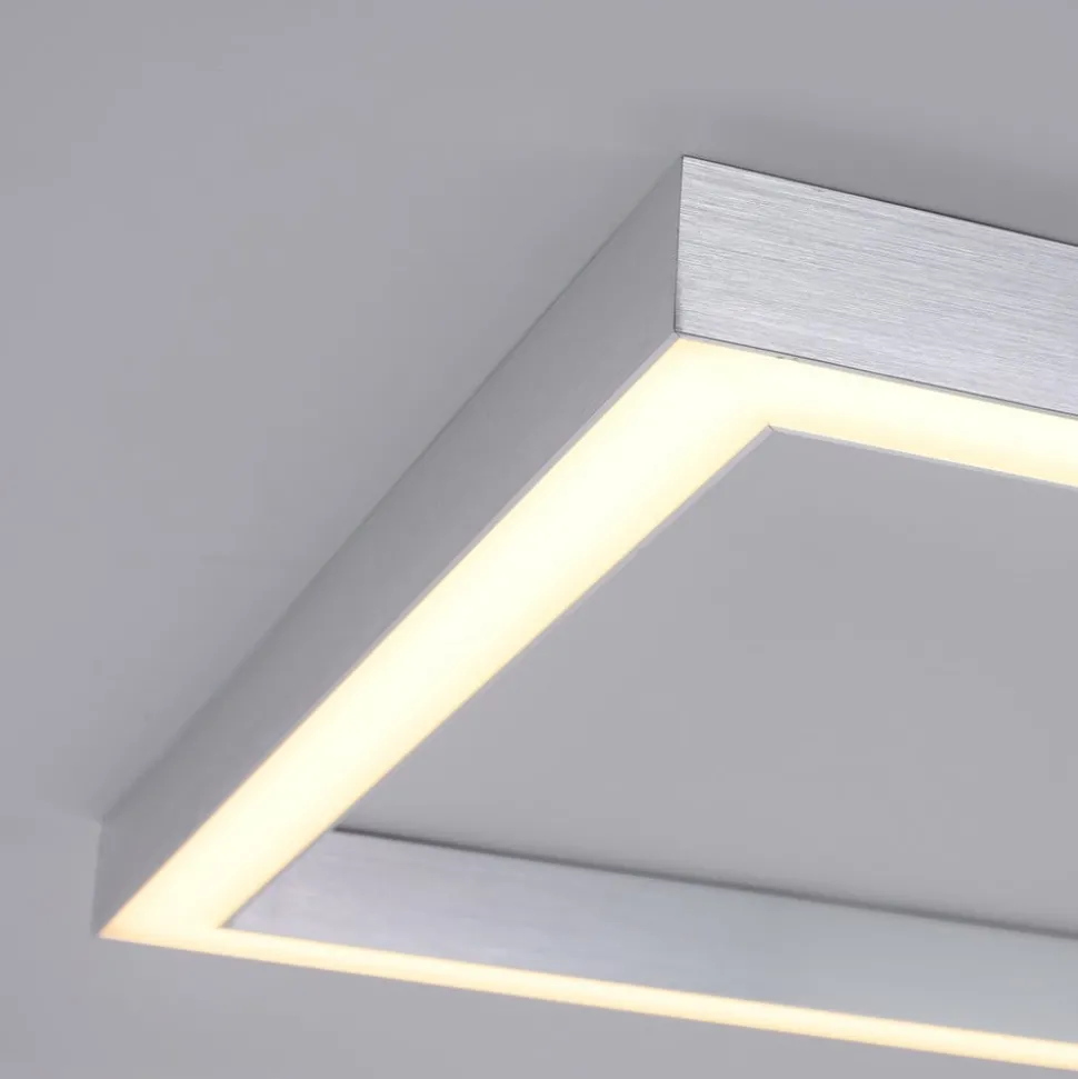 LED plafondlamp PURE Lines, 55 x 55 cm, zilver, CCT, afstandsbediening