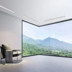 LED plafondlamp PURE Lines, 110 cm, zilver, CCT, afstandsbediening