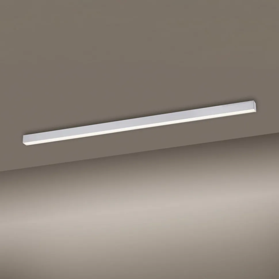 LED plafondlamp PURE Lines, 110 cm, zilver, CCT, afstandsbediening