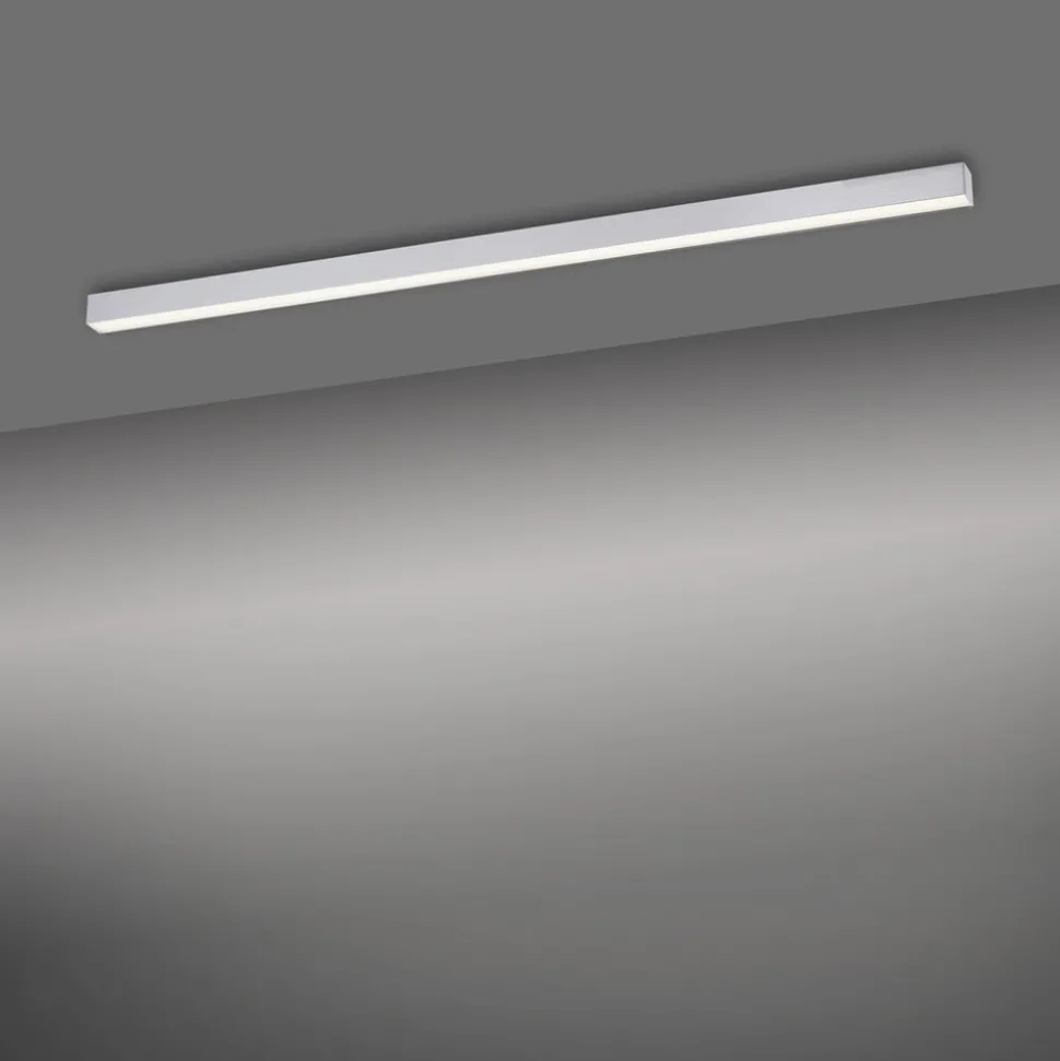 LED plafondlamp PURE Lines, 110 cm, zilver, CCT, afstandsbediening