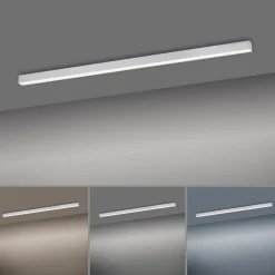 LED plafondlamp PURE Lines, 110 cm, zilver, CCT, afstandsbediening