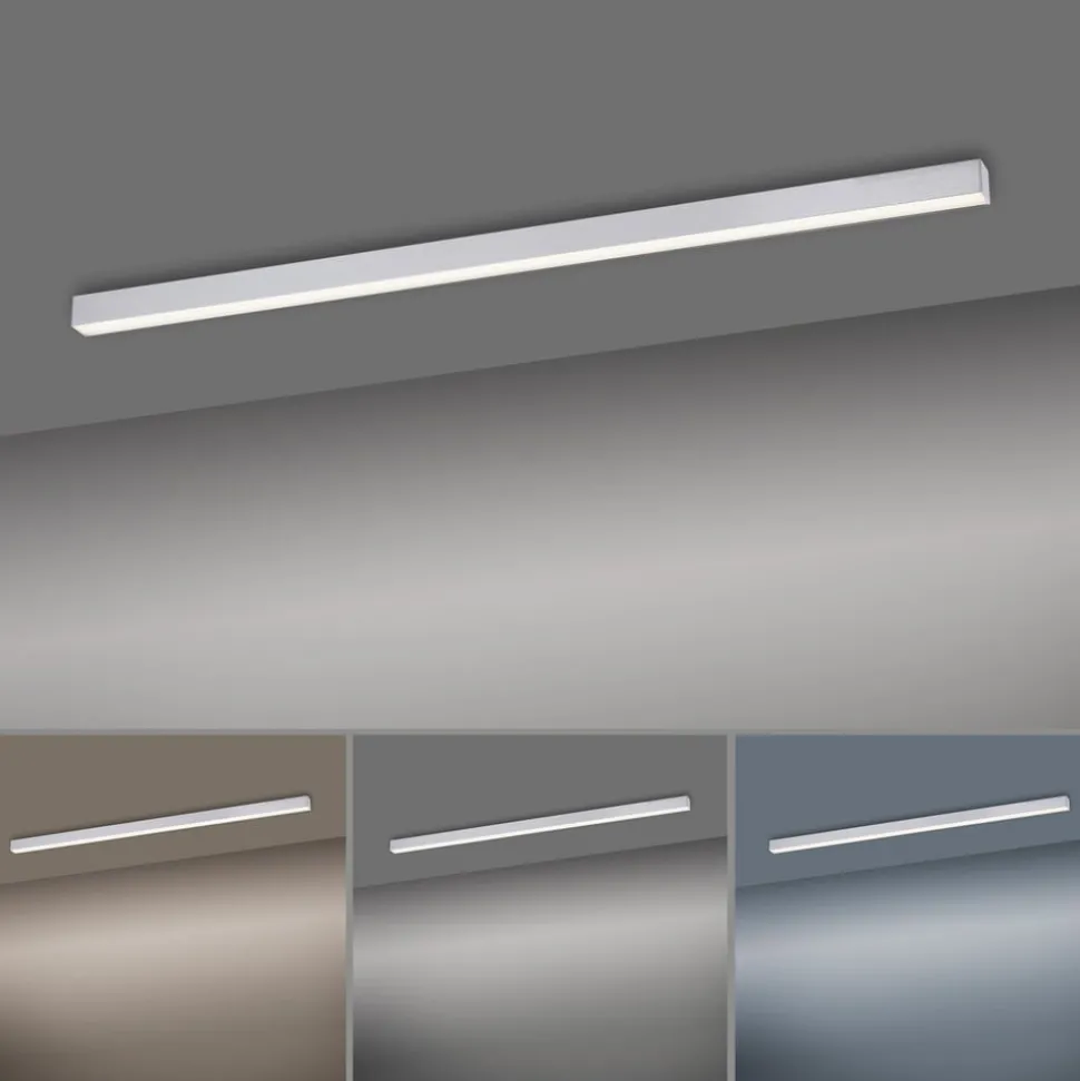 LED plafondlamp PURE Lines, 110 cm, zilver, CCT, afstandsbediening