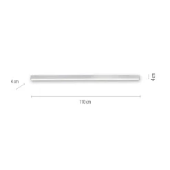 LED plafondlamp PURE Lines, 110 cm, zilver, CCT, afstandsbediening