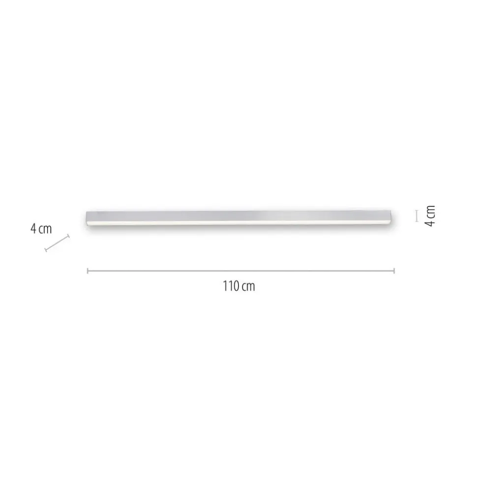 LED plafondlamp PURE Lines, 110 cm, zilver, CCT, afstandsbediening