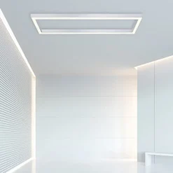 LED plafondlamp PURE Lines, 110 x 30 cm, zilver, CCT, afstandsbediening