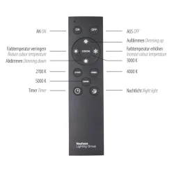 LED plafondlamp PURE Lines, 110 x 30 cm, zilver, CCT, afstandsbediening