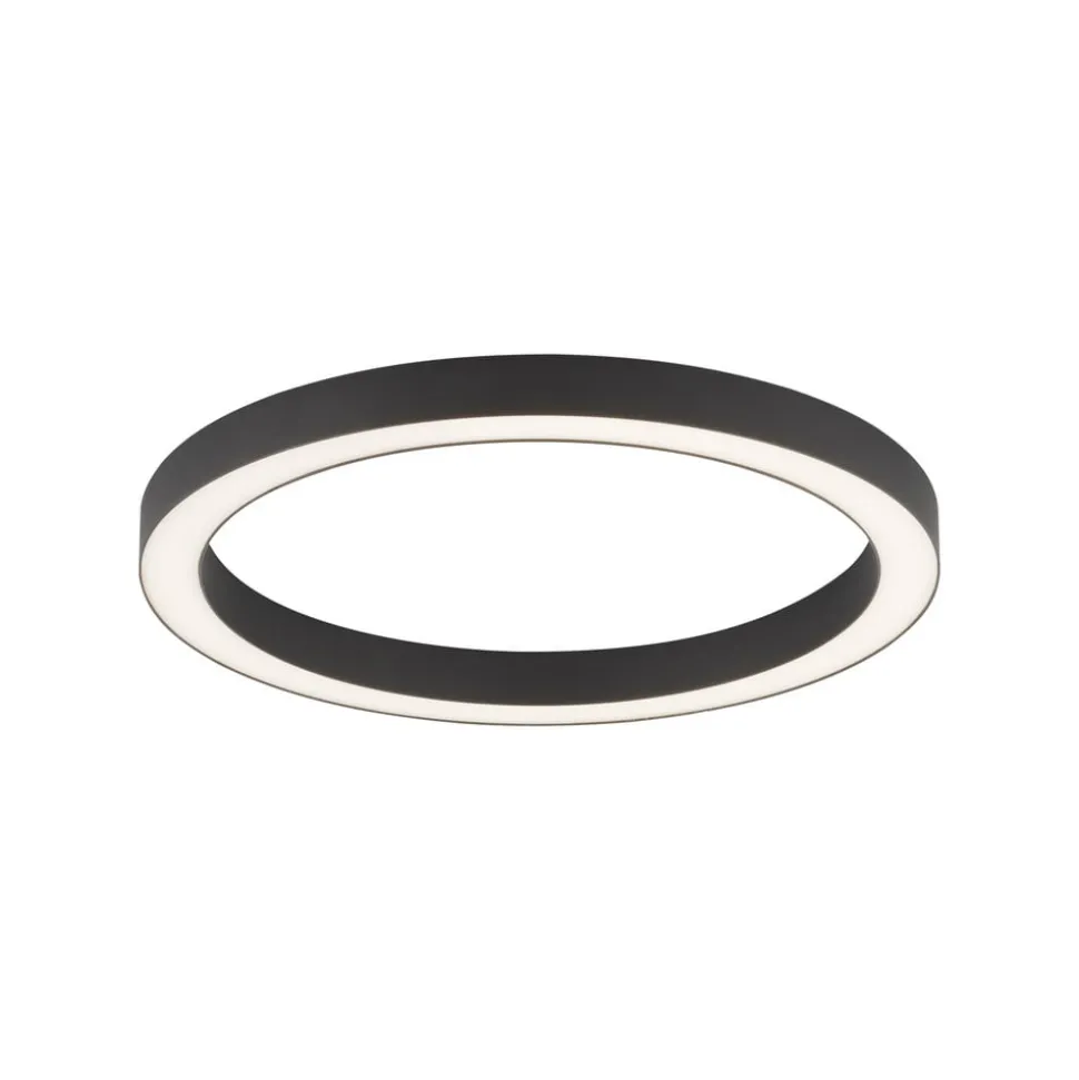 LED plafondlamp PURE Lines, Ø 50 cm, antraciet, CCT, afstandsbediening