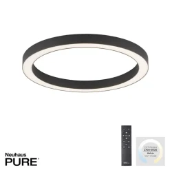 LED plafondlamp PURE Lines, Ø 50 cm, antraciet, CCT, afstandsbediening