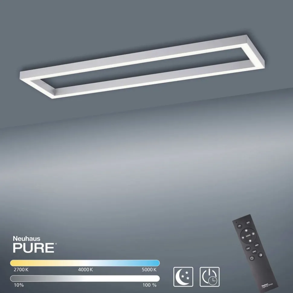 LED plafondlamp PURE Lines, 110 x 30 cm, antraciet, afstandsbediening