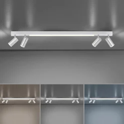 LED plafondlamp PURE Lines, 120 cm, zilver, afstandsbediening