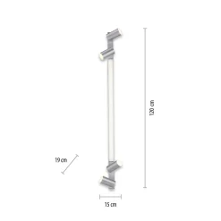 LED plafondlamp PURE Lines, 120 cm, zilver, afstandsbediening