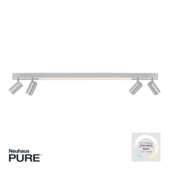 LED plafondlamp PURE Lines, 120 cm, zilver, afstandsbediening