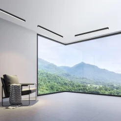 LED plafondlamp PURE Lines, 110 cm, antraciet, CCT, afstandsbediening