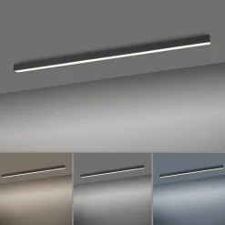 LED plafondlamp PURE Lines, 110 cm, antraciet, CCT, afstandsbediening