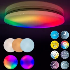 LED plafondlamp Rainbow, dimbaar, RGBW nachtlampje
