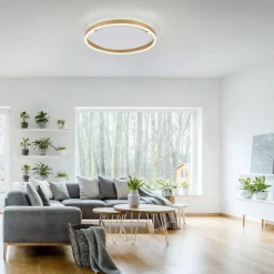 LED plafondlamp Ritus, Ø 39,3cm mat messing