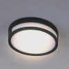 LED plafondlamp Rola, buiten, zwart, Ø 18 cm