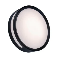 LED plafondlamp Rola, buiten, zwart, Ø 18 cm