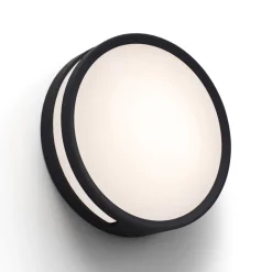 LED plafondlamp Rola, buiten, zwart, Ø 18 cm