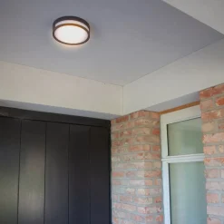 LED plafondlamp Rola, buiten, antraciet, Ø 18 cm