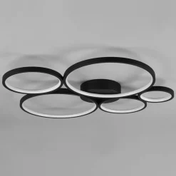 LED plafondlamp Rondo, mat zwart