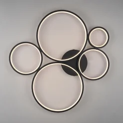 LED plafondlamp Rondo, mat zwart