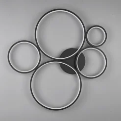 LED plafondlamp Rondo, mat zwart