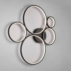 LED plafondlamp Rondo, mat zwart