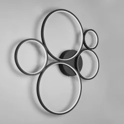 LED plafondlamp Rondo, mat zwart