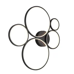 LED plafondlamp Rondo, mat zwart