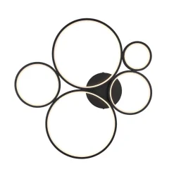 LED plafondlamp Rondo, mat zwart