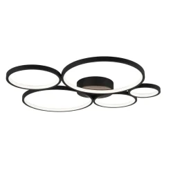 LED plafondlamp Rondo, mat zwart