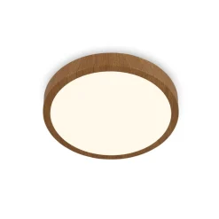 LED plafondlamp Runa Wood houtlook 3.000 K Ø28cm