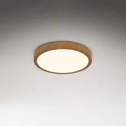 LED plafondlamp Runa Wood houtlook 3.000 K Ø38cm