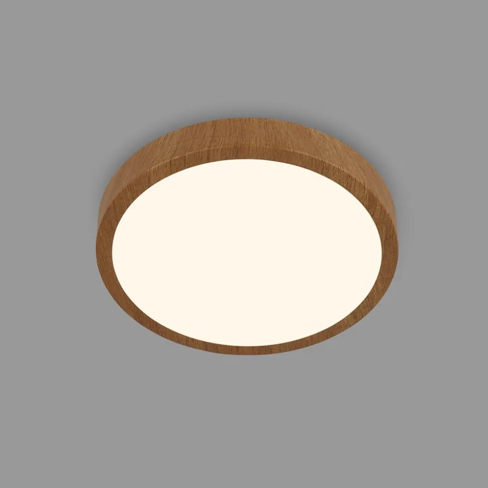 LED plafondlamp Runa Wood houtlook 3.000 K Ø38cm