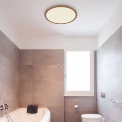 LED plafondlamp Sapana Ø 29,5 cm houtoptiek