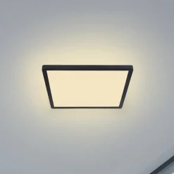 LED plafondlamp Sapana, hoekig, dimbaar, zwart