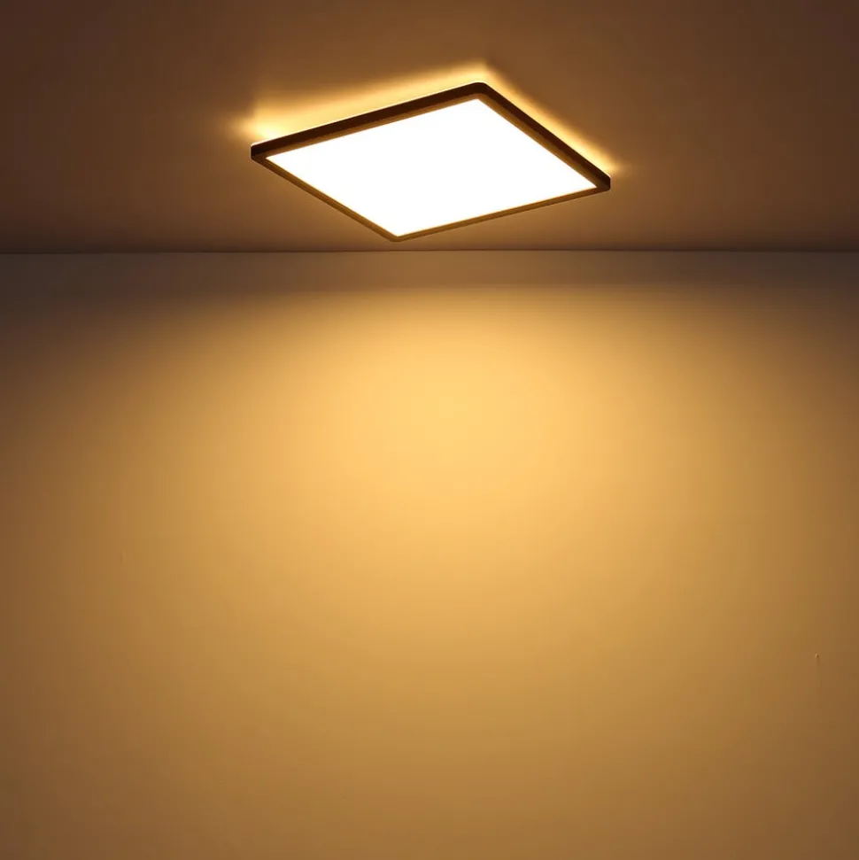 LED plafondlamp Sapana, hoekig, dimbaar, zwart