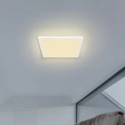 LED plafondlamp Sapana, hoekig, dimbaar, wit