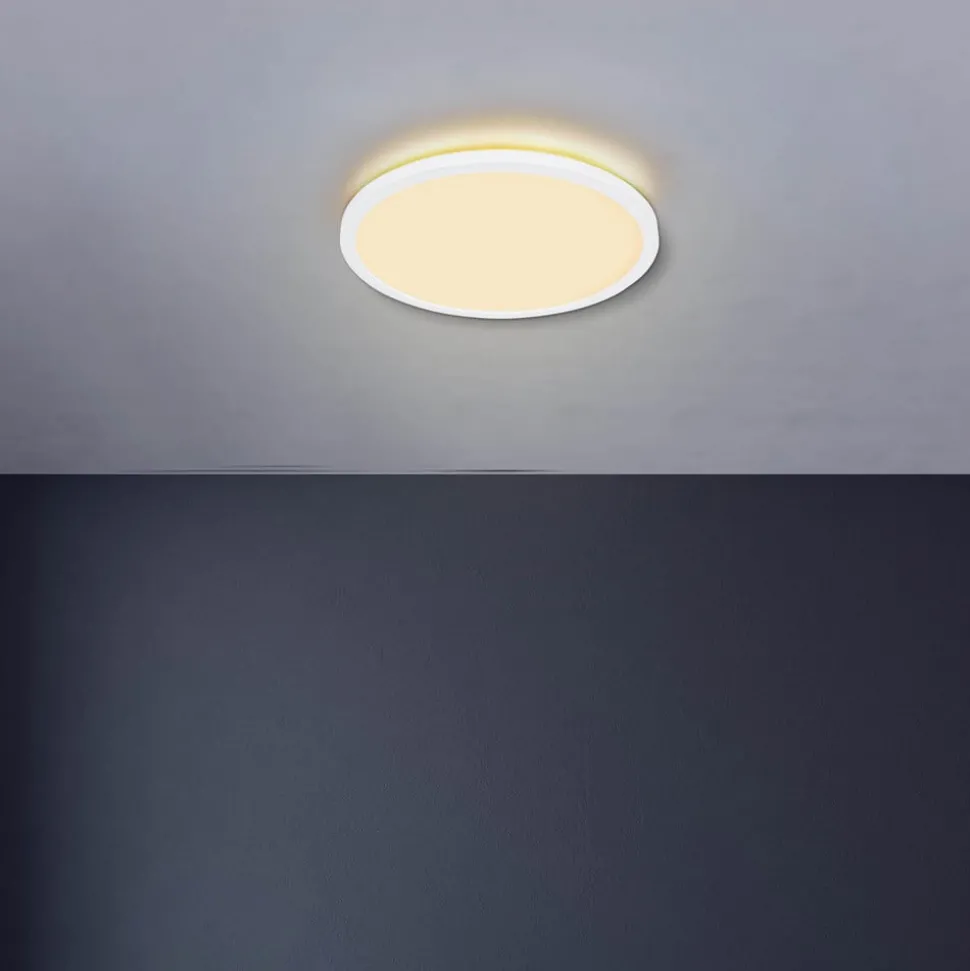 LED plafondlamp Sapana, wit, Ø 42 cm, kunststof, IP44