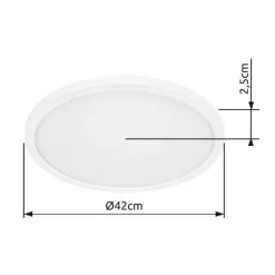 LED plafondlamp Sapana, wit, Ø 42 cm, kunststof, IP44