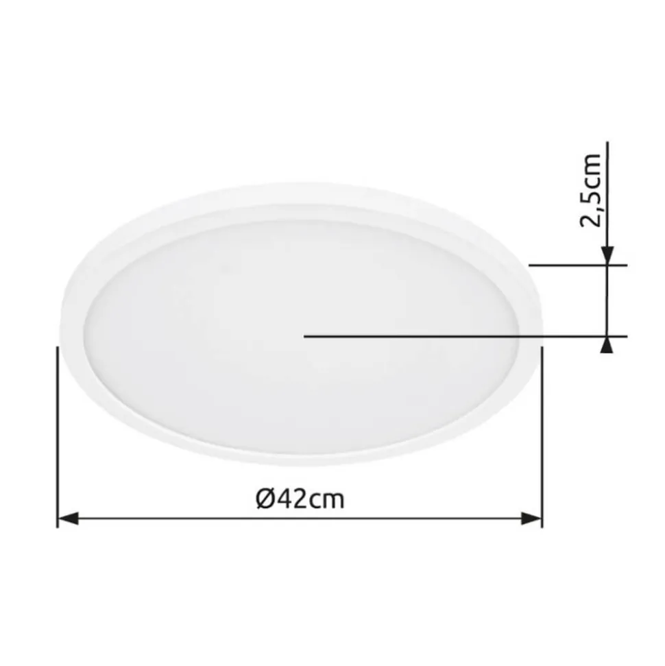 LED plafondlamp Sapana, wit, Ø 42 cm, kunststof, IP44