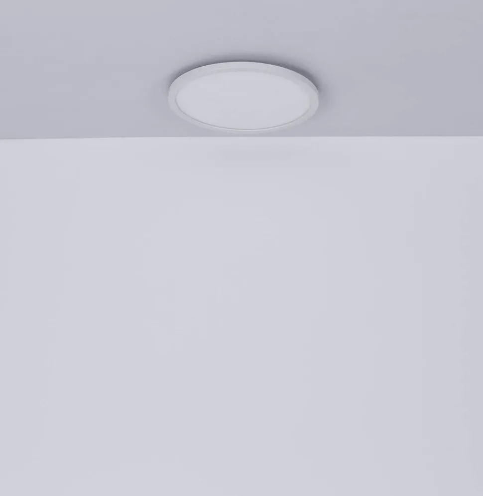 LED plafondlamp Sapana, wit, Ø 42 cm, kunststof, IP44