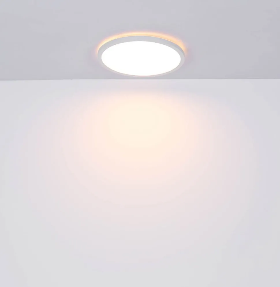 LED plafondlamp Sapana, wit, Ø 42 cm, kunststof, IP44