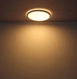 LED plafondlamp Sapana, wit, Ø 42 cm, kunststof, IP44